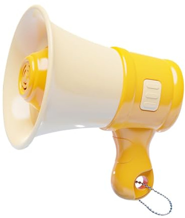 Sharplace mit Kette Keychain Toy Sound Spielzeugmusik Aufnahme Neuheit Tragbarer Loud Lautsprecher Bullhorn für Jungen Mädchen Erwachsene im Alter von, Gelb
