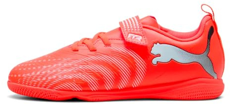 PUMA Unisex Niño Future 9 Play It V Jr Zapato de Fútbol, Rojo Brillante Blanco Negro, 31 EU, Puma Rojo Brillante Blanco Puma Negro, 31 EU