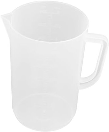 SWOOMEY Bicchiere Graduato per Olio Motore 3000ml in Plastica Bianca Resistente Agli Urti al Calore Manico Ergonomico per Officine Automobilistiche
