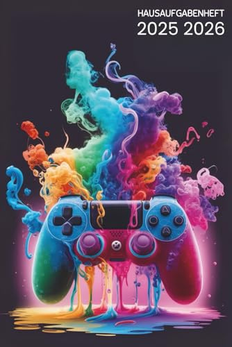 HAUSAUFGABENHEFT 2025/2026: Mit Datum 04 August 2025 - 31 Juli 2026 | Gamer | Schulplaner Din A5