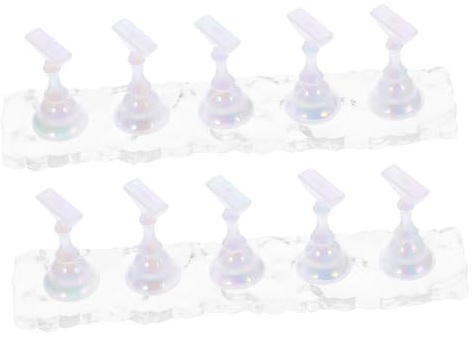 COLLBATH 2 Sets Support D'entraînement pour Ongles Faux Support de Pratique pour Nail Art en Acrylique pour Salon de Manucure