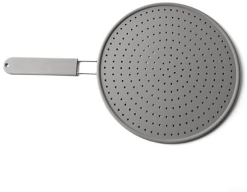 Tapa de silicona diseñada para sartén, sartén y plato con protección contra desbordamiento y características de fácil limpieza