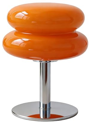 Agatige Pilzlampe fürs Schlafzimmer, Eierkuchen-Tischlampe, Retro-Pfannkuchen-Nachttischlampe, Pilzdeko, Schreibtisch-Nachtlicht fürs Wohnzimmer (Orange)