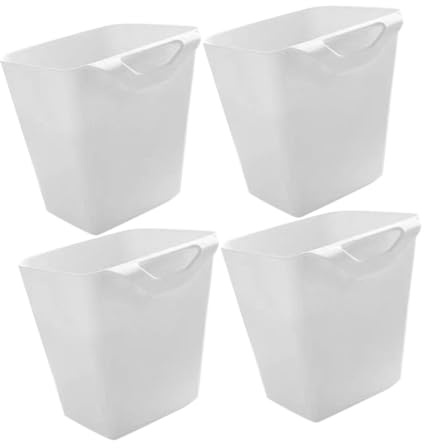 TOVINANNA Juego de 4 Cestas Colgantes Pequeñas para Carrito Soporte Colgante de Plástico Blanco para Almacenamiento y Portavasos Organizador Portátil para Uso Salón y Hogar