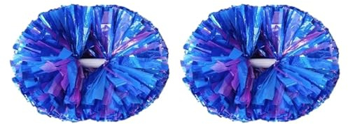 Cheerleading-Pompons 6 stücke Cheerleading Pom Poms Cheer for Schule Feier Wettbewerb große FüR Sportveranstaltungen(Blue)