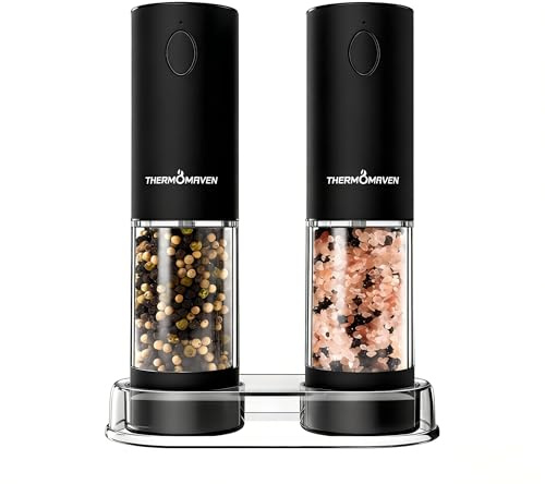 ThermoMaven Electric Salt and Pepper Grinder Set with 110ML Large Capacity