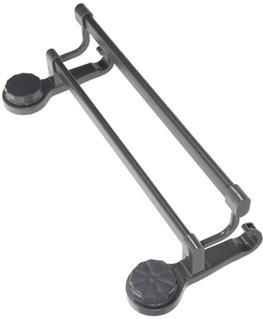 SHOWERORO Toallero de Baño con Ventosa sin Taladro, Doble Barra de 50 Cm en Plástico Resistente Color Gris Oscuro, Soporte para Colgar Toallas y Paños en Baño y Cocina, Montaje Fácil Daños