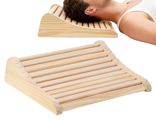 Saunakissen, Holz, 37 x 32,5 x 10 cm, ergonomisches hohles Halswirbelkissen, Kopfstütze, Spa-Bankkissen, Holz-Sauna-Kopfstütze, für Dampfbad, Entspannung, Zuhause, Fitnessstudio, Hotel