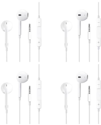 4 Pack Écouteurs Filaires Intra Auriculaires Ecouteurs Prise Jack Nothing Ear Casque Antibruit avec Microphone Contrôle du Volume Ecouteurs Filaire Jack Compatible avec Samsung Xiaomi 3.5mm
