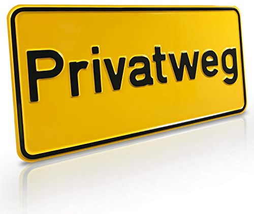 Betriebsausstattung24 Hinweisschild „Privatweg“ - Zur Grundbesitzkennzeichnung - Weg- & Straßenkennzeichnung - Aluminium - Signalgelb