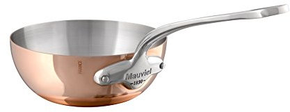 Mauviel M'Heritage150 Copper Splayed Saute Pan with Stainless Steel Handle 20cm