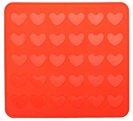 Allforhome 30-Boden Makronen Herz Silikon-Backmatte Hausgemachte Backblech Backmatte