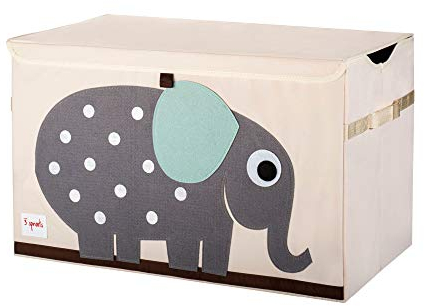 3 Sprouts - Baúl para Juguetes Infantil - Caja de Almacenaje para Niños - Organizador de Juguetes - Caja Guardar Juguetes - Elefante