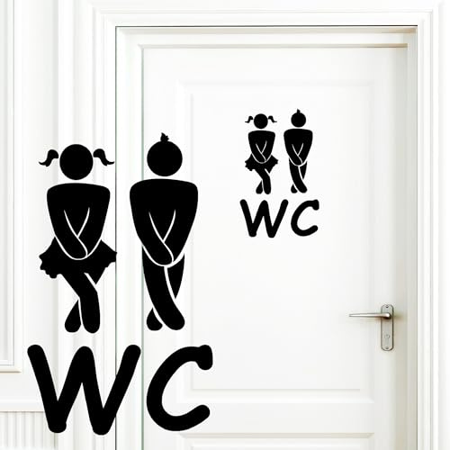 Wandtattoo Loft Türaufkleber WC Mädchen und Junge in Größe 28 cm hoch x 17 cm breit/Türaufkleber/WC/Aufkleber/Sticker/Wandaufkleber - 30 Farben