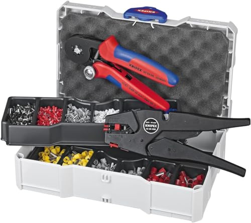 KNIPEX Crimp-Sortiment für Aderendhülsen, 97 90 10 | 1 x 12 40 200, 1 x 97 53 04, 8 x Aderendhülsen-Sets 265 mm