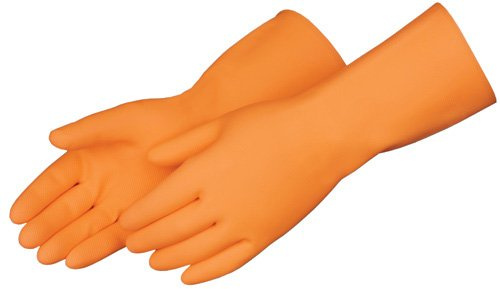 Liberty Glove & Safety 2876SP/L Latex Heavyweight Liquid Proof Unsupported Glove with Flock Lined, Chemical Resistant, 28 mil Thickness, 13 Length, Large, Orange (Pack of 12)