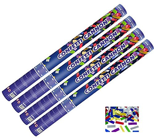 3 + 1 gratis konfetti skjutare 60 cm förpackning med 7 m konfetti glitterbunt