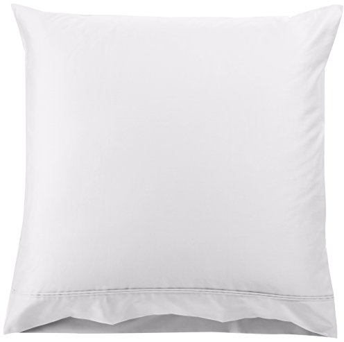 Amazon Basics Deluxe Kissenbezug, 100% Baumwolle Satin, Fadenzahl 400, 80 x 80 cm, 2er-Pack, Weiß