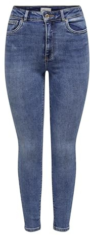 ONLY Dam skinny jeans ONLMILA hög midja skinny fit jeans, Blå (Mellanblå Denim Mellanblå Denim), 25W / 32L