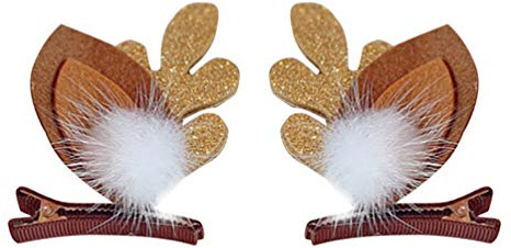 Beaupretty Weihnachten Haarspangen Plüsch Geweih mit Pom Pom Haarspangen niedlichen Haarschmuck für Frauen Party