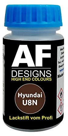 Alex Flittner Designs Lackstift für Hyundai U8N Hazel Brown Metallic | Lackstift geeignet für Farbcode: U8N und Farbname: Hazel Brown Metallic