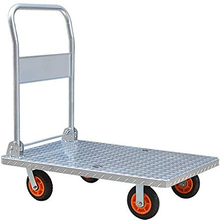 MTYLX Pull Main Lourd Panier, Plate-Forme Pliable Dolly Steel 360 ° Panier Pliable Plateforme Rotative Chariot Pour Bagages Déménagement Home Office Utilisation Des Bagages, Voyage, Auto, Déplacement