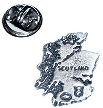 Anstecknadel mit Karte von Schottland, Zinn, mit Geschenkbeutel