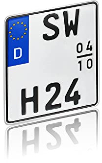 Finest Folia DIN-zertifizierte EU Kfz Saison Kennzeichen für Motorrad alle Größen 180x200 220x200 offizielle Nummernschilder Wunschkennzeichen (13 Kennzeichen Motorrad Saison)