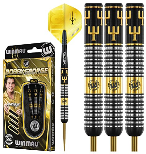 WINMAU Bobby George 24 Gramm Profi Wolfram Softip Dartpfeile Set mit Flights und Schäfte