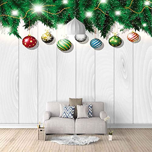 FVGKYS Wandbilder Schlafzimmer Erwachsene Kinder Tapete Plakate 3D Bunte Weihnachtskugeldekoration Selbstklebend Wandgemälde Wandtattoo Kunst Dekoration Für Wohnzimmer Küche Wanddekoration 200x150cm