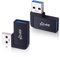 Leehitech 2 Stück 10 Gbps USB3.2 Adapter 90 Grad USB A Stecker zu Buchse Koppler Stecker USB Winkelstecker 90 Grad Adapter für Laptop, Powerbank, USBA-Ladegerät