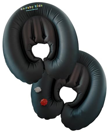 Kooshy Kids Premium Kooshy Kloud - Hand-Pumped Travel Pillow Nest - Inflatable Travel Pillow - Infant Kids Travel Cuddle Bed - Adult Back Support - Sleep on Planes - Approved All Airlines