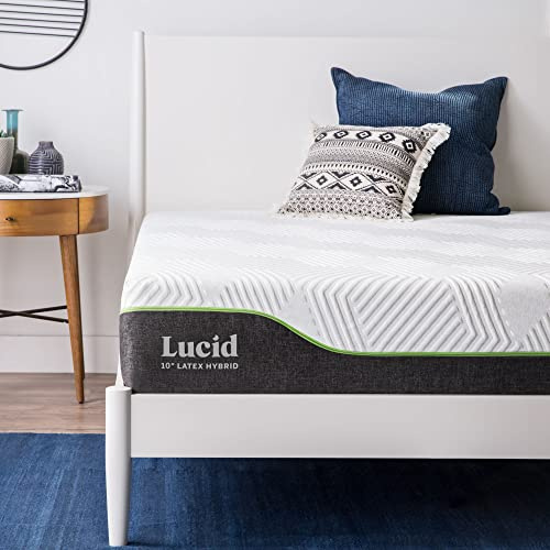 LUCID Hybrid Latex Matratze, H3, 25cm hoch – Taschenfederkernmatratze mit Gel Memory Foam & elastischem Latexschaum – Öko-Tex – Federkernmatratze, 100x200 cm