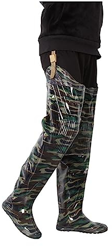Wathose Zum Angeln, Atmungsaktive Wathose Mit Strumpffuß Aus PVC Und Rutschfester Profilsohle, Wathose Mit Stiefelfuß, Ideal Zum Fliegenfischen, Jagen Und Für Alle Wassersportarten ,37EU,Multi-colored