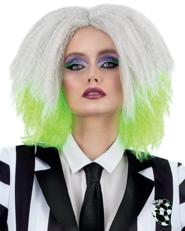 Smiffys Beetlejuice-Perücke, Gewellt, halblang Halloween