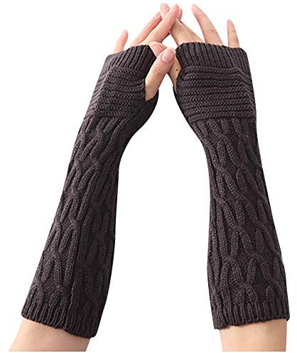 HANXIULIN Damen Strick-Armwärmer Armwärmer Armstulpen weiche Handschuhe Fingerlose Handwärmer Wärmer Strick Gestrickte Fingerlose Warm Winter Büro Handschuhe