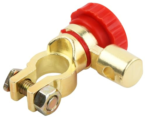 Cozlly Batterieschalter vom Typ L, Auto Batterie Trennschalter, Batterie Klemme Trenner, Fahrzeug Trennschalter 12V Für Auto KFZ LKW PKW Auto Boot Negativ Polklemmen 15.5-17mm(Rot/Schwarz) (Rot)