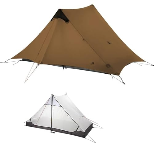 MOXIHIKE 3FULGEAR Lanshan 2 Tienda de campaña ultraligera para 2 personas, 3/4 estaciones, profesional, 15D, de nailon sin varillas, para acampar, escalar, senderismo (Jaquetón de 4 estaciones)