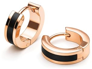 THIORA Creolen Ohrringe Damen Edelstahl Emaille 13 mm | Wasserfest | nickelfrei | hautfreundlich | kleiner Hoop | Geschenkbox