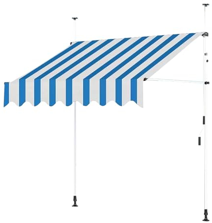 CMYCYDDPLY Klemmmarkise Ohne Bohren, Manuell Einziehbare Markise, Einfach zu Montieren, Höhenverstellbar, Wasser- und Staubdicht, for Alle Türen und Fenster Geeignet(Color:Blue,Size:200cm/78.7in)