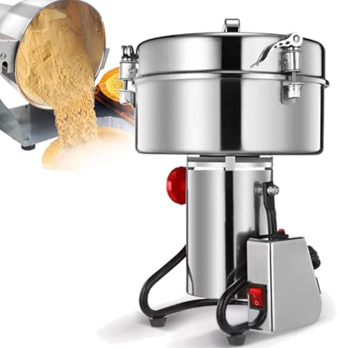 ZyKnaurral Electric Grain Grinder, 3500/4500G Stainless Steel Powder Grinder, Commercial Grain Grinder, Spice Grinder Crusher for Dry Grains Spices Herbs,3500g