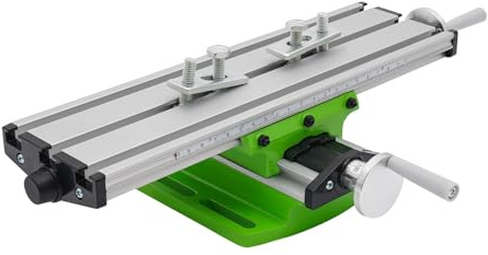 Fresadora de doble manivela ajustable X-Y, valor mínimo 0,05 mm, 31 x 9 cm, mesa de fresado de aluminio, mesa de trabajo