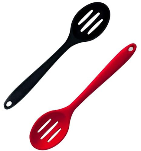 2 Pcs Silicone Spoon Heat Resistant,Kitchen Spoon,Non Scratch Cooking Spoons Set for Stirring, Scooping and Mixing