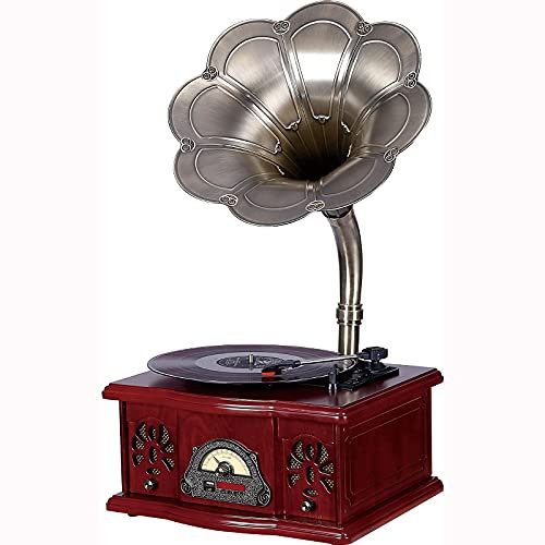 JFNHUTL Giradischi Valigia Giradischi Bluetooth Giradischi con Altoparlanti Giradischi Portatile USB Giradischi a Cinghia