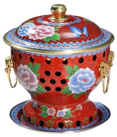 Hot Pot Einzelner Cloisonne-Kupfer-Hot Pot, Alter Peking-Alkohol-Hot Pot, Haushalt Altmodischer Shabu-Handgemachter Kupfertopf, Antihaftbeschichtung,E