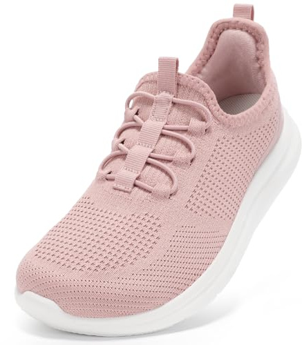 STQ Wide Fit Slip on Trainers Women Comfortable Womens Orthopedic Shoes Breathable Ladies Summer Shoe for Bunions Plantar Fasciitis Hammertoes Flat Feet Dark Pink, UK 8 / US 10