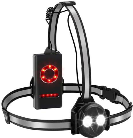Fashioz Lauflicht mit Reflektoren,500 Lumen,90° verstellbar | IPX4 Wasserdicht,6 Modi,Typ-C-Ladefunktion,USB-Lauflicht,mit akku,für Joggen, Laufen, Camping, Radfahren