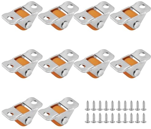 10 Stück Kleine Bockrollen Radrollen Gummi Möbelrollen Transportrollen Mini-Lenkrollen mit Metall Platte für Möbel Geräte Ausrüstung Werkzeugkisten Trolleys