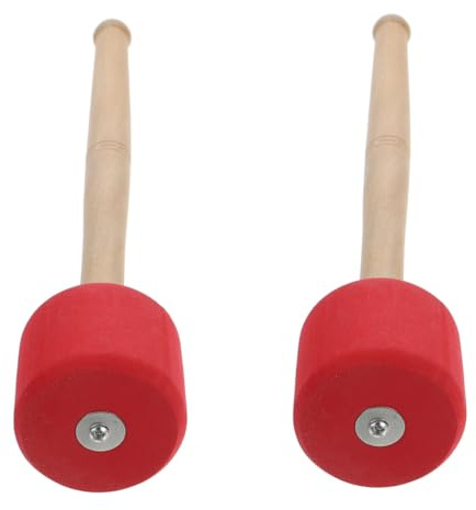 TOYANDONA Martillo de Bombo Grande Mango de Madera y Cabeza de Espuma Ligero y Antideslizante 2 Piezas para y Bandas Escolares