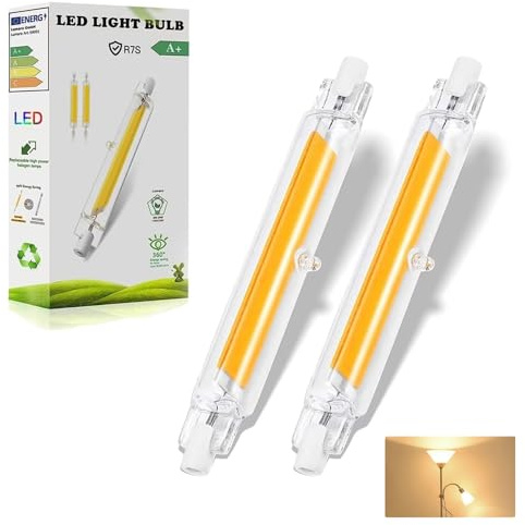 Dvnoua R7S LED 118mm Dimmbar (20W LED 118mm Ersatz 200W Halogen), R7S Glühbirne Naturweiß 4000K 2000 Lumen, Kein Flackern 360°Abstrahlwinkel, für Zuhause/Außenbeleuchtung, 2PCS